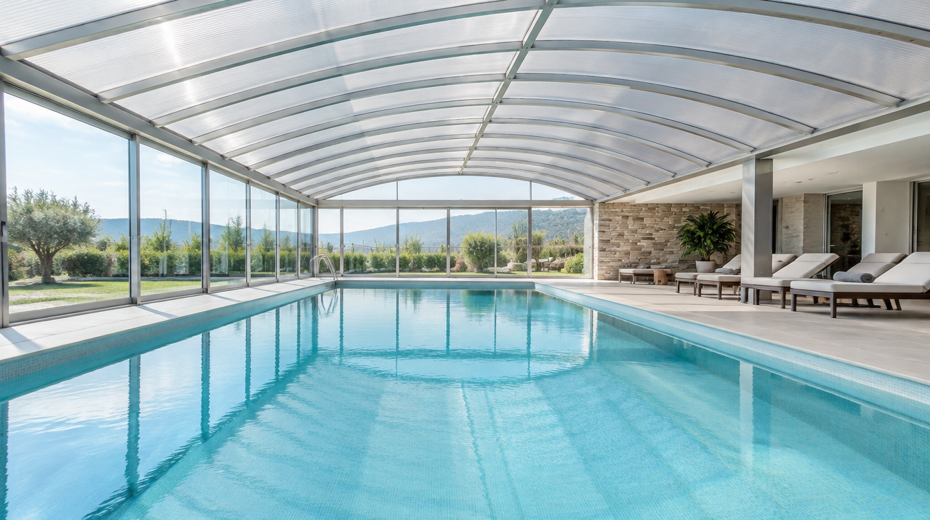 Polycarbonate Roofing for Swimming Pool Enclosures in India: Daylight, Heat, and Condensation